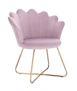 2022 New Design Flower Velvet Gold Kommode Akzent Stuhl für Garderobe