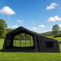 Tente gonflable 2 pièces, installation rapide, imperméable, portable, abri familial pour le glamping, le camping, les pique-niques et la randonnée en plein air
