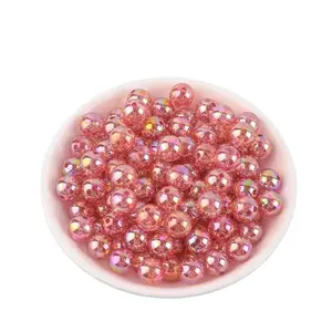8mm 10mm 12mm Runde Glitter Transparente Gebohrte Perlen Diy Handmade Schmuck Herstellung Perlen 500 gr/beutel