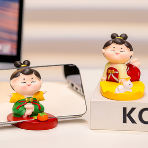 Support de téléphone en résine, figurine de dessin animé, décoration de bureau, cadeau pour la maison, le bureau, la chambre à coucher, style Dynastie Tang - Product Image 2