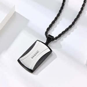 Minimalista hecho a mano impermeable deslustre libre Pvd 316 Acero inoxidable joyería de moda colgante collares para hombres hombre - Product Image 6