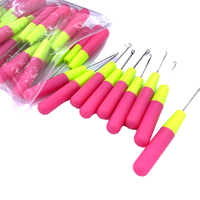 In legno uncinetto gancio per capelli in acciaio inox materiale per trecce Extension parrucca Dreadlock strumenti in plastica metallo confezionato borsa