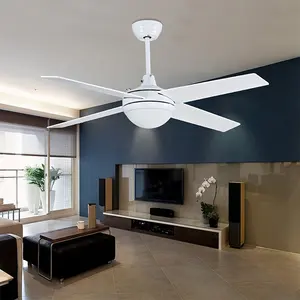 New Design Residential CB CE SAA Approved 48" Modern Style Lighting White Silver Led Ceiling Fan With Light