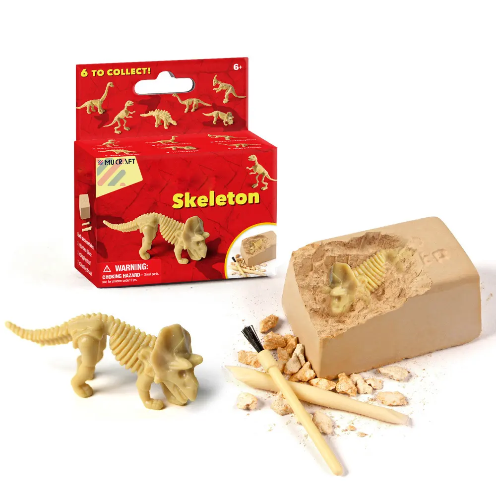 Fossil Educational Children's Toys Small Dinosaur Fossil Skeleton Model Excavation Archaeological Set
