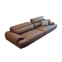 Canapé modulaire extensible en cuir véritable Chesterfield, style italien minimaliste moderne, luxe léger nordique, pour salon et hôtel