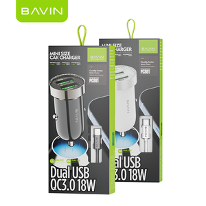 Chargeur de voiture universel BAVIN à prix de gros, double port micro USB, 2.4a QC3.0 18W, charge rapide pour voiture et fourgonnettes PC861 - Product Image 4