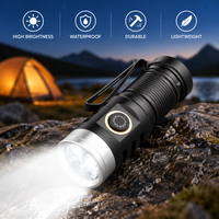 Lampe torche EDC 1500 lumens rechargeable par USB avec clip magnétique puissant et 5 LED XHP35 pour le camping, le travail et la randonnée