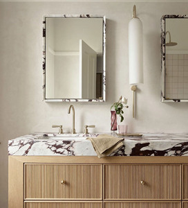 Moderno Top per Mobile <span class=keywords><strong>Bagno</strong></span> in Marmo Verde con <span class=keywords><strong>Lavabo</strong></span> in Pietra Naturale e Mobile in Legno Massello - Product Image 5