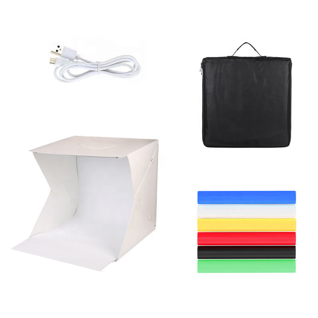 Takenoken Light Box 20cm Photo Studio Accessories Tent Kit LED Lighting Panel Folding Photography Softbox With 6 Colors Backdrop