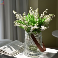 Buket Bunga Lily of the Valley Buatan, Bunga Palsu Realistis untuk Dekorasi Pernikahan, Rumah, Meja, Vas, dan Hiasan Bunga