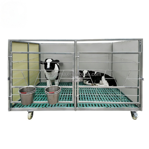 Nouvelle niche à veaux mobile en acier galvanisé à chaud, durable et facilement déplaçable sur roues pour ferme d'élevage - Product Image 2