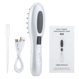 Nuovo Pettine Portatile a Luce Rossa per il Cuoio Capelluto, Massaggiatore Elettrico a Vibrazione per l'Applicazione di Essenze Stimolanti della Crescita dei Capelli - Product Image 3