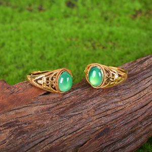 Vente en gros de nouveaux produits, bagues en laiton plaqué or, bijoux personnalisés en cristal naturel, bagues pour cadeau - Product Image 4