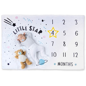 Sedex Soft Thick Boy o Girl Infant poliestere Custom Plant Universe Minky neonato mensile Milestone coperta - Product Image 1