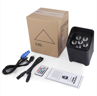 Projecteur de scène LED sans fil 6x18W 6-en-1 RGBWAUV avec contrôle DMX512/WiFi pour DJ, mariages et éclairage de discothèque