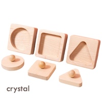 Juguete Educativo de Madera Maciza de Arce con Formas Geométricas para el Desarrollo Cognitivo y Aprendizaje Temprano para Niños de 2-3 Años