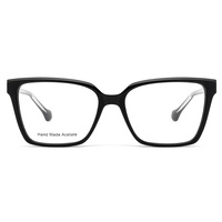 Monturas Ópticas Cuadradas de Acetato al por Mayor con Clip, Multiestilo, Ligeras, de Material de Acetato, para Uso Diario, con Lentes de Patrón Sólido