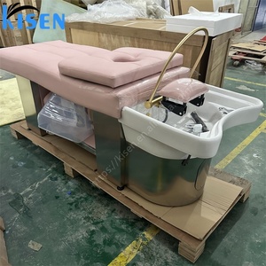 Fauteuil de lavage professionnel Kisen Salon avec massage thaïlandais, thérapie capillaire à l'eau et lit de shampoing sur base en acier inoxydable - Product Image 5