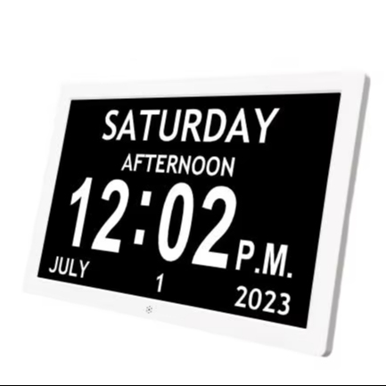 10 Inch Dementia Calendar Clock with Task Reminder Memory Clock Large Display Date Time Clocks for Elderly