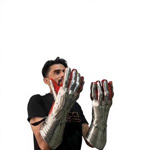 Gants de guerrier médiévaux faits à la main en acier inoxydable, 16 pouces, plaqués argent, pour reconstitution historique - Product Image 5