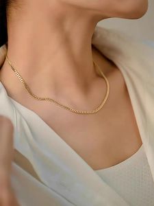 थोक अनुकूलन योग्य 18k पीले सोने के हार खोखले क्यूबन चेन आकार समायोज्य फैशन गहने - Product Image 5