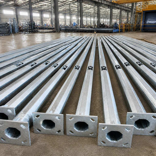 Hot Dip Galvanized 4m 5m 6m 7m 8m 9m 10m 12m Light Pole Telescopic Metal Light Poles Lamp Poles