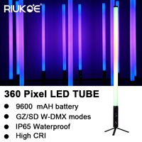 Projecteurs profilés IP65 360 degrés RGBWA 5-en-1 étanches DMX sans fil IR à batterie LED Pixel Tube avec écran OLED