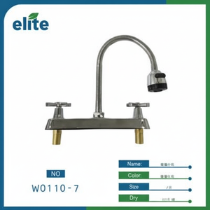 Robinet mitigeur de cuisine à double poignée Finition brossée Support de pont rotatif pour la maison Commercial Hôtel Utilisation Moderne Design Traditionnel - Product Image 1