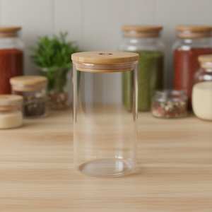 Pot de conservation Pandoo avec couvercle en bambou, lot de 12, récipient en verre pour la cuisine - Product Image 3