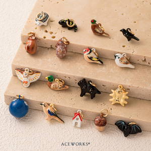 La fantasía infantil |   Dijes de Esmalte, Dijes de Latón Chapados en Oro de 18K <span class=keywords><strong>para</strong></span> la Creación de Joyería DIY |   Colgante Infantil de Animalitos Adorables y Juguetones - Product Image 3