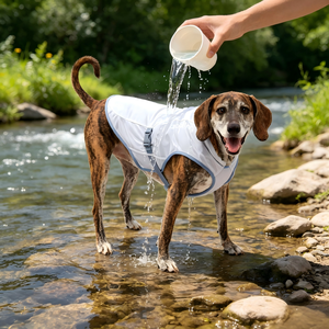 Chaleco refrigerante para perros para el verano, chaqueta de protección solar para perros con velcro, fácil de poner y quitar, abrigo refrigerante para paseos, ropa para mascotas - Product Image 6