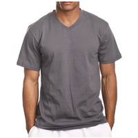 T-shirt personnalisé de haute qualité 95% coton 5% Spandex sérigraphie t-shirts à manches courtes pour hommes slim fit col en V