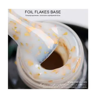 private label color flake foil rubber gel shiny free sample nail base coat
