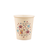 Gobelet en papier jetable imperméable à paroi simple, qualité alimentaire, motif ciel étoilé coloré, idéal pour fêtes et pique-niques, biodégradable