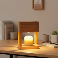 Diffuseur d'arômes électrique réglable en bois, sans flamme, pour bougies, lampe chauffe-bougie, décoration de bureau, vente en gros