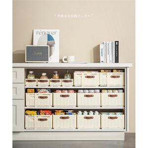 Boîte de rangement de cuisine pliable et rétractable avec poignée, organiseurs de tiroirs de bureau empilables en plastique pour armoire - Product Image 3