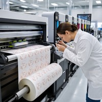 Étiquettes autocollantes rondes personnalisées en papier vinyle imperméable pour emballage alimentaire, avec logo imprimé, en rouleau