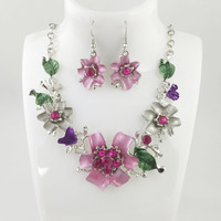 Vente flash - Ensemble de bijoux de mariage américain tendance, boucles d'oreilles et collier classiques en cristal et strass, pour fiançailles et fêtes
