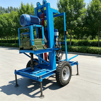 Foreuse hydraulique diesel sur roues, portable, pour puits d'eau, avec pompe à engrenages, profondeur max. 100 m
