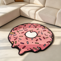 Tapis touffeté personnalisé en gros, motif alimentaire de dessin animé mignon découpé, tapis en peluche pour décoration intérieure de chambre et de salle de jeux