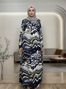 Abaya Musulmana Estiva Professionale, Senza Pieghe, Stile Etnico Casual, Quattro Taglie, in Lino Traspirante, Fornitura ODM - Product Image 4