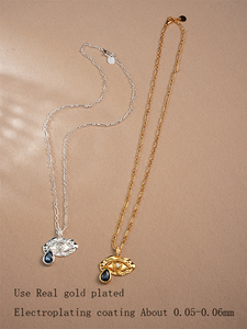 Oro/argento occhi <span class=keywords><strong>lacrime</strong></span> blu collana di diamanti di cristallo elegante gioielli da donna regalo per festa di nozze san valentino - Product Image 4