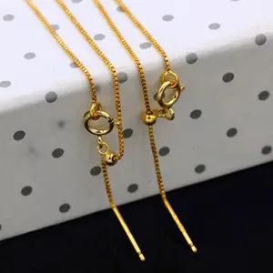 Bezoedelen Gratis Permanente Sieraden 1/20 14K Goud Gevulde Doos Ketting Ketting Met Lente Gesp Diy Sieraden Bevindingen Accessoires