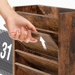 Nouvel Organisateur de Courrier Mural avec 2 Crochets pour Clés, <span class=keywords><strong>Porte</strong></span>-Lettres en Bois, <span class=keywords><strong>Porte</strong></span>-Enveloppes, Accessoires pour la Maison et le Bureau - Product Image 3
