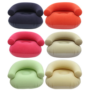 <b>Inflatable</b> <b>Sofa</b> Chair with Footrest and Recliner Flocking Material Foldable Design for Outdoor Use - Product Image 3