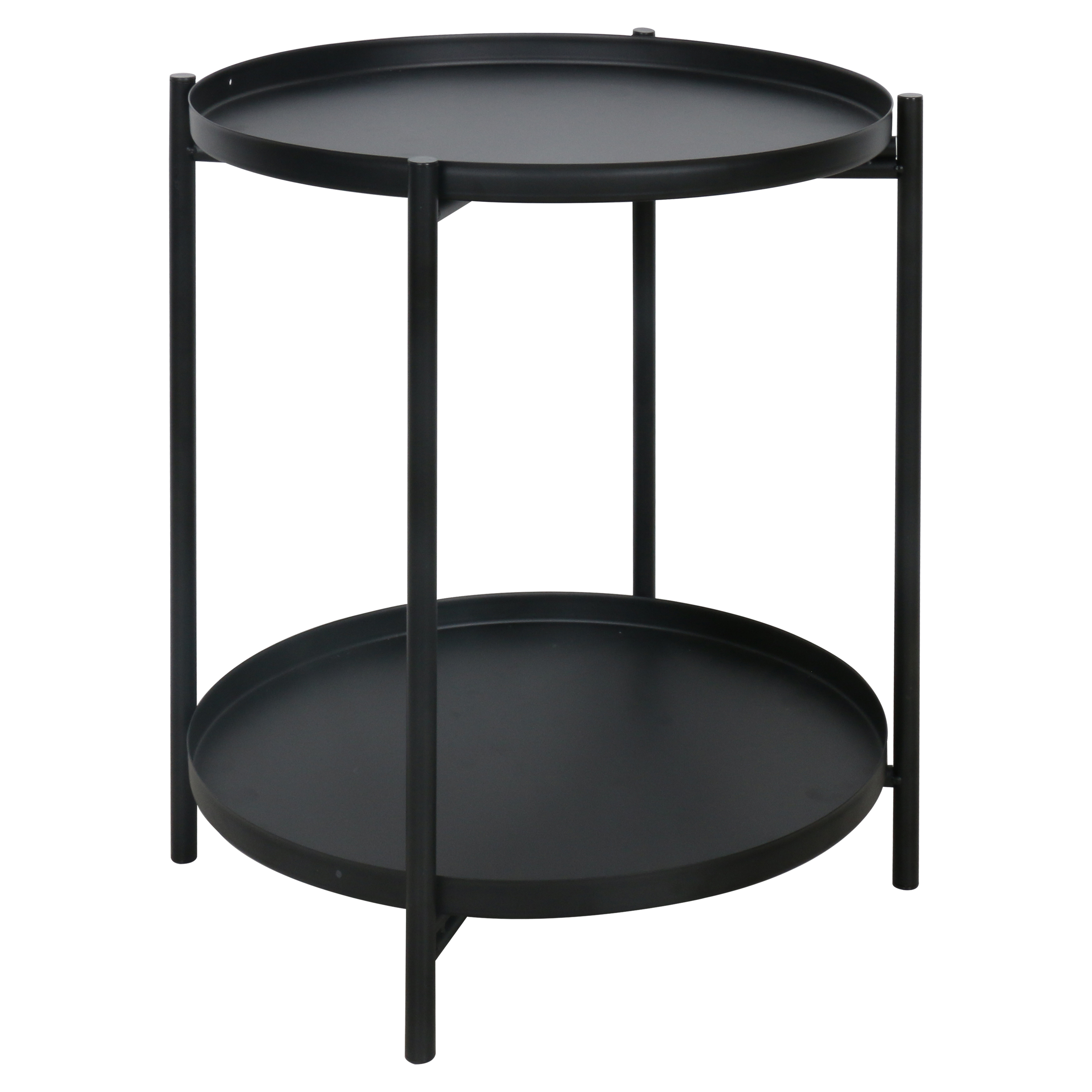 Modern Mini Table Double Modern Small Table Double Tier Iron Bedroom End Table Home Metal Black ...