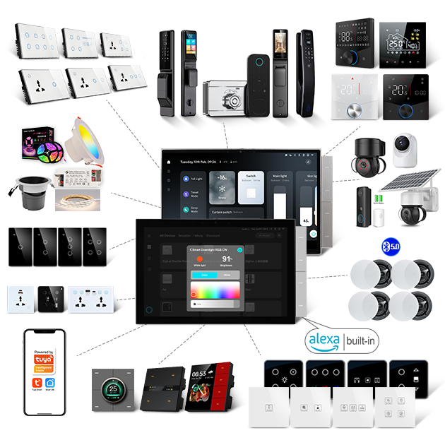 New Style 10 Inch Multi Function Smart Home Zigbee Gateway Tuya Smart Home Control System Support Alexa Voice Control