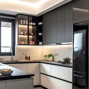 Despensa de cocina de armario de cocina de laca blanca moderna - Product Image 1