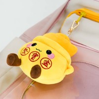 Petit porte-clés coussin en peluche, MOQ faible, personnalisable, style coréen, 10 cm, boîte surprise alimentaire, breloque de sac en peluche pour cadeaux, pendentif en peluche