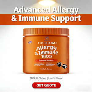 ขนมขบเคี้ยวสำหรับสุนัขแพ้ OEM/ODM 90 ชิ้น, บรรเทาอาการแพ้และอาการคันผิวหนังในสุนัข ช่วยเสริมสร้างภูมิคุ้มกัน พร้อมโปรไบโอติกสำหรับสุนัข - Product Image 3
